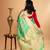 Dual tone green silk saree