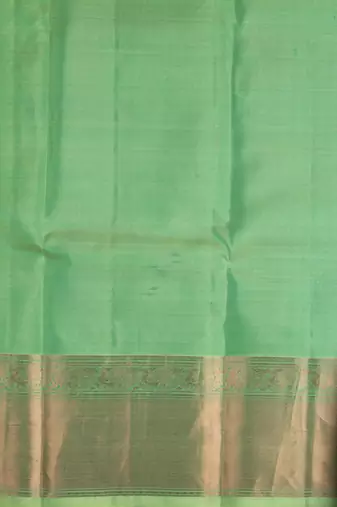 Dual tone green silk saree with silk mark certified