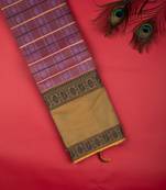 Lavender and green pure kanchi cotton saree