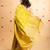 Sampanga lime green borderless pure silk saree