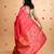 Pinkish orange pure silk saree