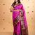 Pink and wine maroon soft silk saree