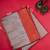 Brick red soft silk saree