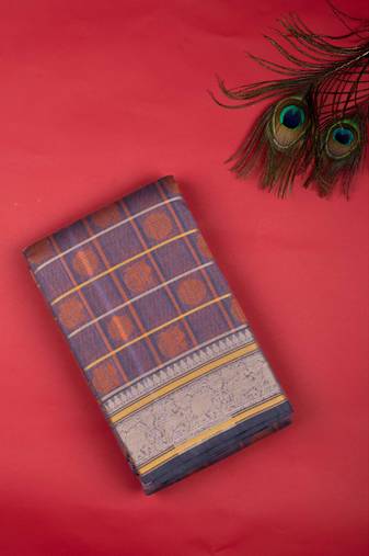 Lavender kanchi cotton saree