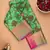 Green and pink digital printed semi silk saree