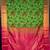Green and pink digital printed semi silk saree
