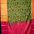 Green floral digital printed semi silk saree