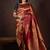 Maroon borderless kanchipuram silk saree