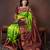 Dual tone green pure silk saree