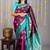 Purple and green pure silk saree