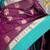 Purple and green pure silk saree