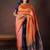 Rust and navyblue silk saree