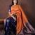 Rust and navyblue silk saree