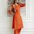 Samiha apricot embroidery kurta pant set