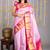 Pink silk saree with golden border
