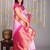 Pink silk saree with golden border