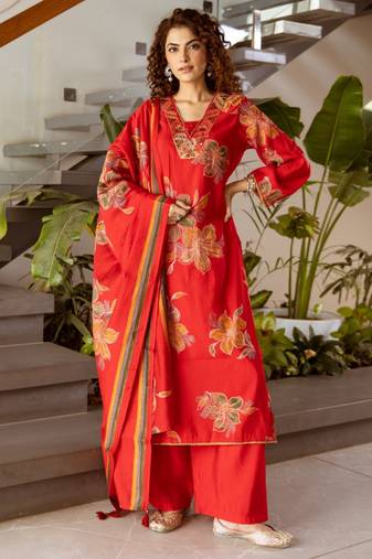 Kabool mahagony work suit set