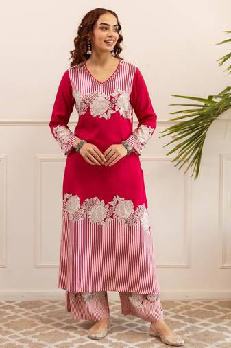 Kabool rose printed kurta pant set