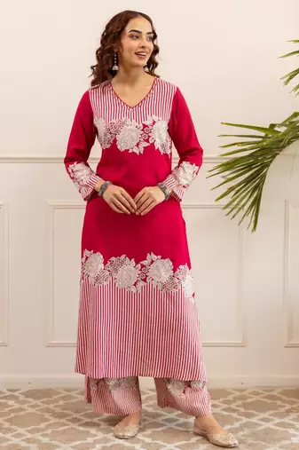 Kabool rose printed kurta pant set