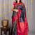 Blue and pink korvai pure silk saree