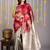 Red multicolor pure silk saree