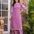 Shiba orchid embroidered kurta pant set