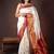 Offwhite pure silk saree
