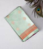 Pastel green and violet pure touch silk saree