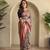 Wine silk blend Kalamkari Printed Saree