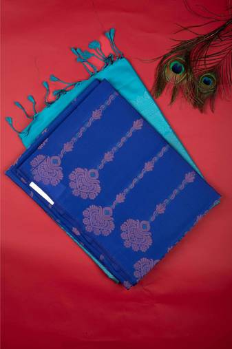 Blue colour pure touch silk saree