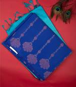 Blue colour pure touch silk saree