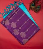 Purple borderless pure touch silk saree