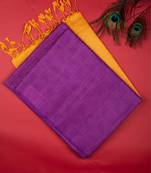 Purple and mustard pure touch silk saree