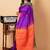 Brinjal purple pure silk saree
