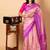 Pink korvai weave silk saree