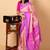 Pink korvai weave silk saree