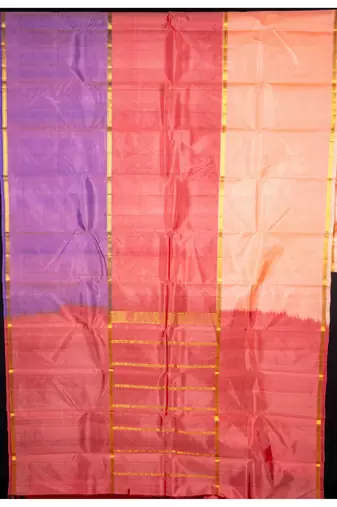Pink and lavender mubbagam silk saree