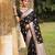 Black color silk blend saree with blouse
