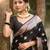 Black color silk blend saree with blouse