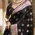 Black color silk blend saree with blouse
