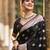 Black color silk blend saree with blouse
