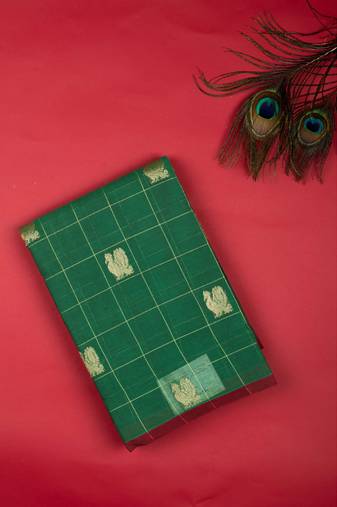 Green pure kanchi cotton saree