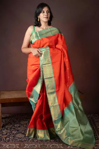 Orange pattu saree