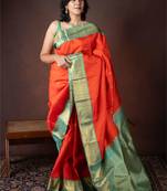 Orange pattu saree
