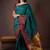 Peacock green pure silk saree