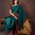Peacock green pure silk saree