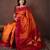 Golden orange pure silk saree