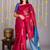 Blue and pink combination silk saree