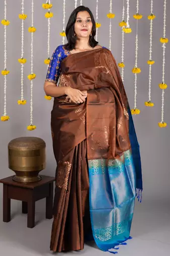 Brown colour pattu saree