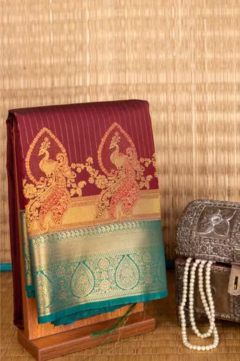Maroon semi silk saree